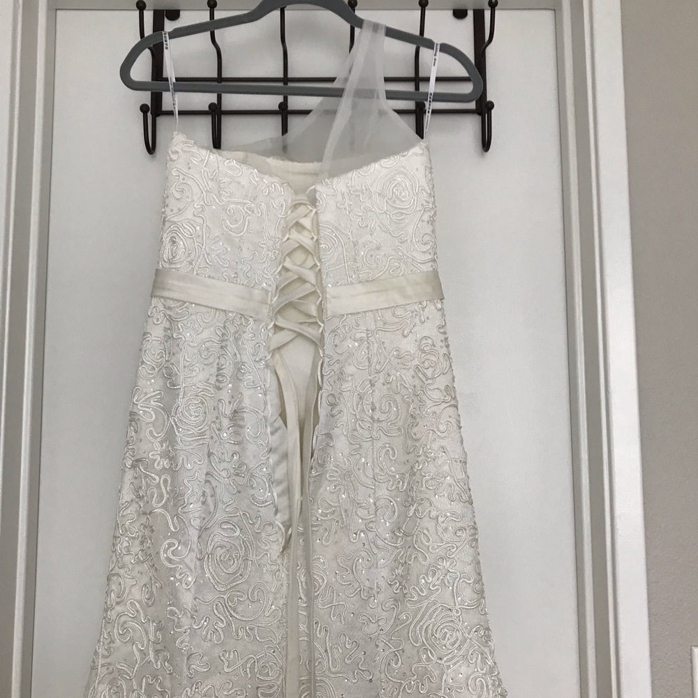 Ivory/Champagne Mermaid One Shoulder Wedding Dress - Picture 8 of 8
